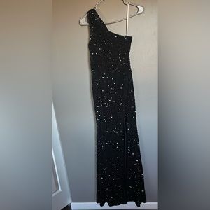 One Shoulder Sequin Prom Dress